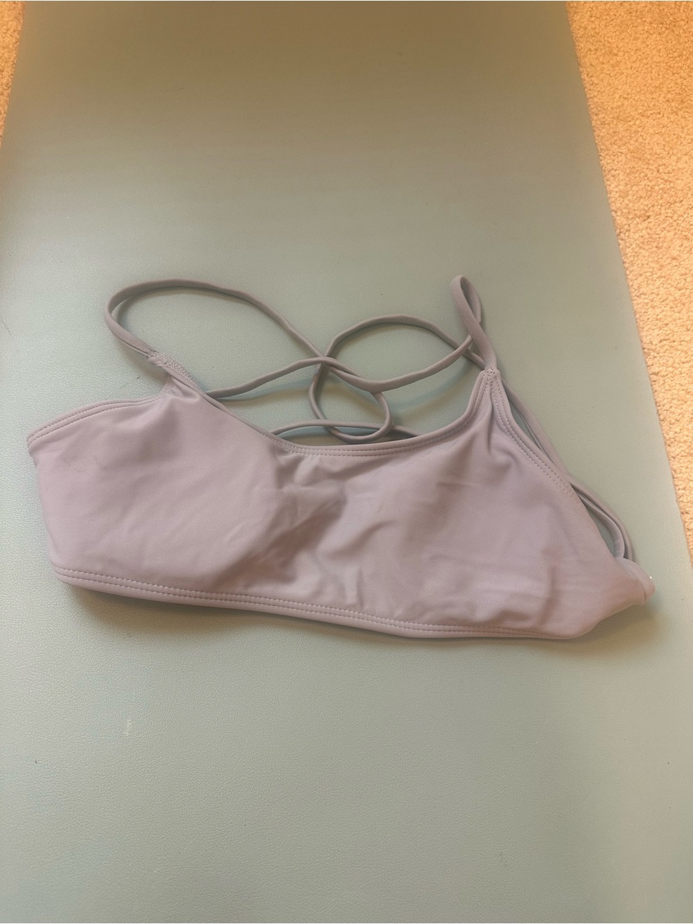 Light Lavender Strappy Swim Sports Bra